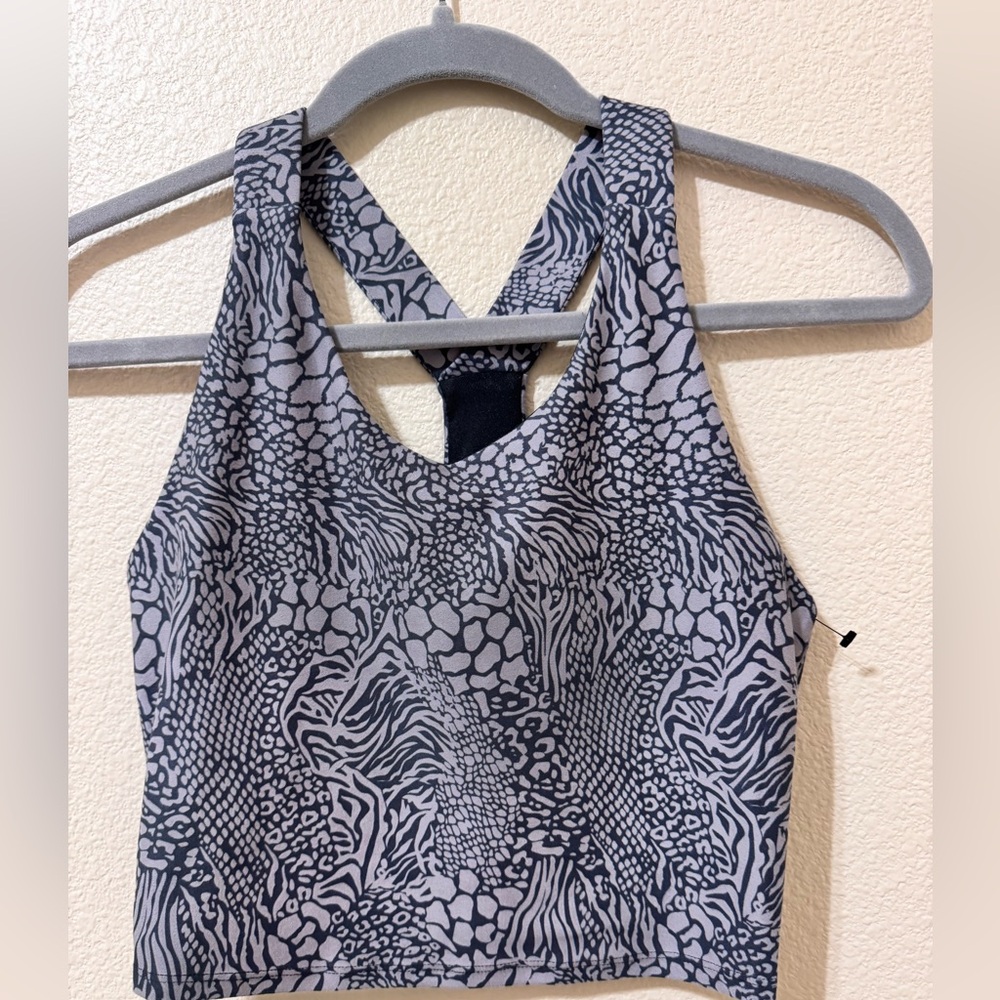 Kyodan Sports Bra XS Animal Print High Support Activewear Gray Black